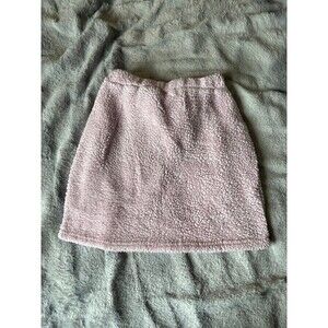 Pink Fluffy Fuzzy Mini Skirt Coquette Kawaii Size L